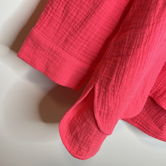 RACHEL ROY | Pink Waffle Style Soft Button Up Tunic - Picture 4 of 9